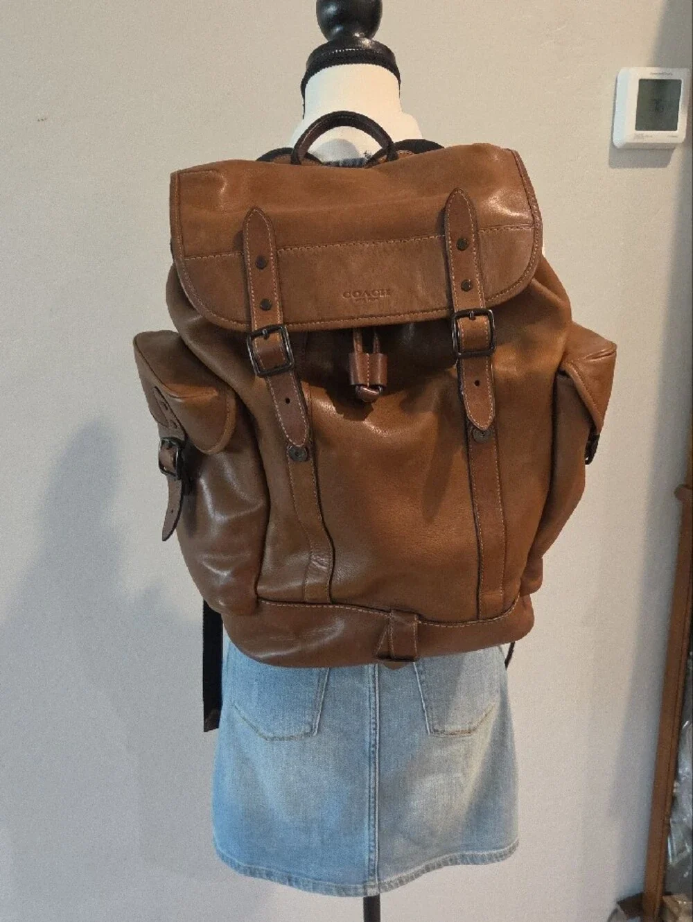 Coach leather backpack